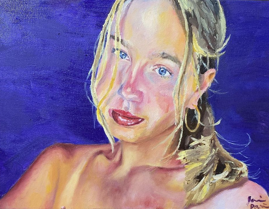oil portrait of a young blonde woman