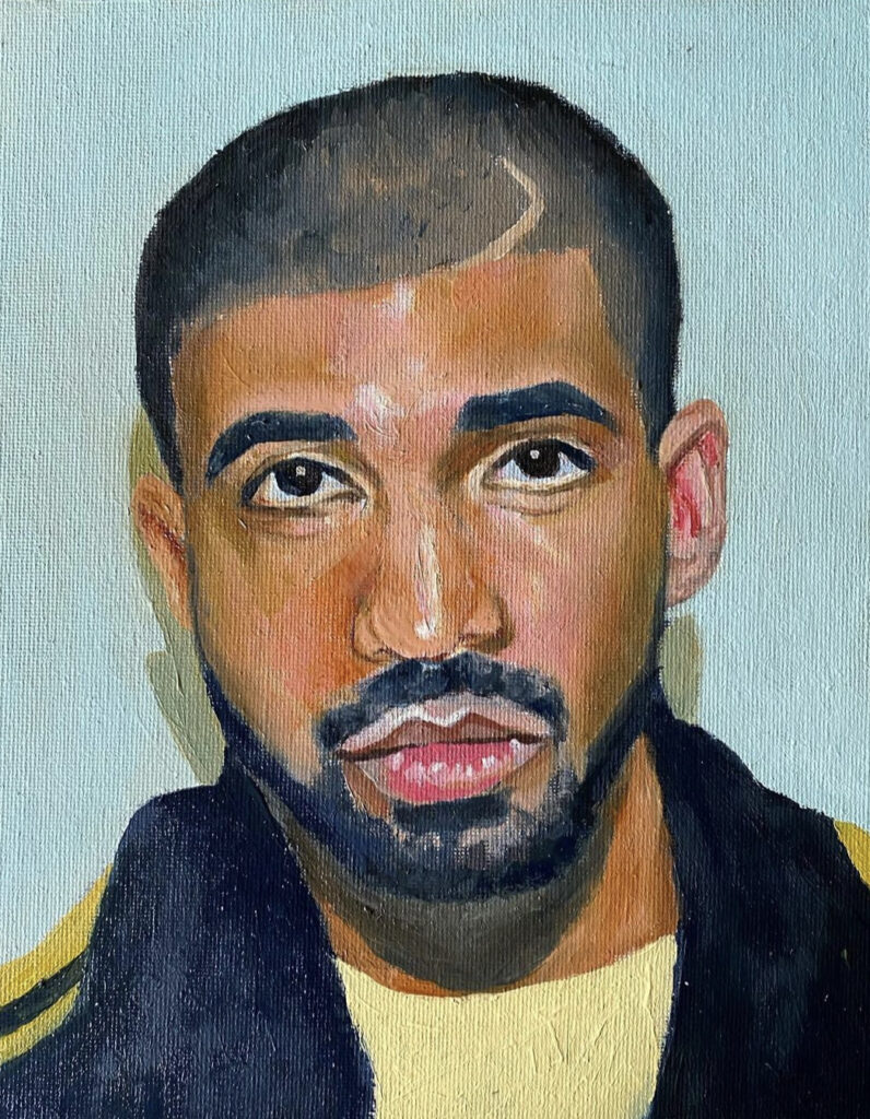 oil portrait of Drake the rapper